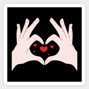 Hands Making Heart Shape Love Sign Language Valentine's Day Sticker